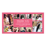 PINK COLLAGE | WEDDING THANK YOU CARD PHOTO CARD TEMPLATE