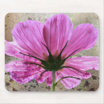 Pink Comos Flower Mouse Pad