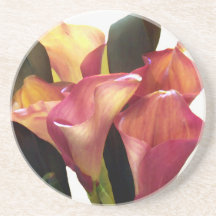 Pink Coral Callas Beverage Coasters