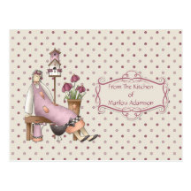 Pink Country Kitchen Recipe Cards Post Card