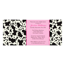 Pink Cow Print Bridal Shower Personalized Announcement