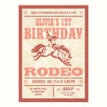 Pink Cowgirl Birthday Rodeo Poster Invitations invitations