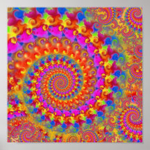 Pink Crazy Fractal Poster