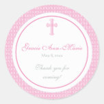 Pink Cross Address Label/Favour Sticker