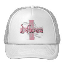 Pink Cross/Swirl Nurse Hat