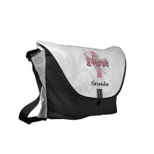 Pink Cross/Swirl Nurse Messenger Bags