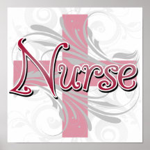 Pink Cross/Swirl Nurse Print