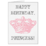 Pink Crown Birthday - Personalise It Greeting Cards
