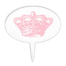 Pink Crown Cake Picks