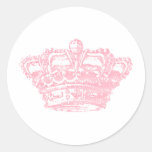 Pink Crown Round Sticker