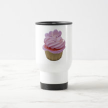 Pink Cupcake and Hearts Mug