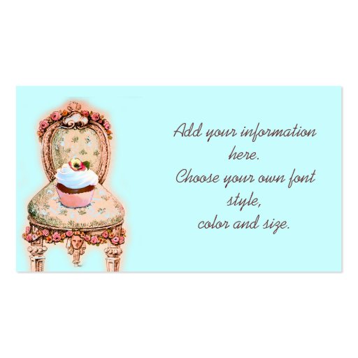 Pink Cupcake and Roses Business Profile Cards Business Cards