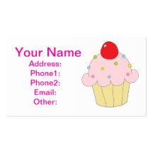 Pink Cupcake Business Card Template