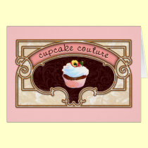 Pink Cupcake Couture Sign Logo Banner cards