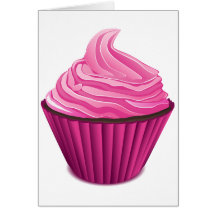 Pink Cupcake Greeting Cards
