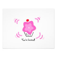 Pink Cupcake Invitations
