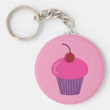 Pink Cupcake Keychains