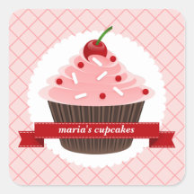 Pink Cupcake Kitchen Labels Sticker