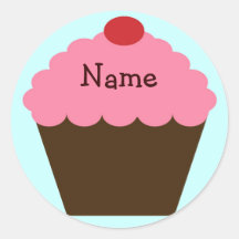 Pink Cupcake Love Personalised Sticker