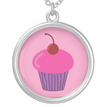 Pink Cupcake Necklaces