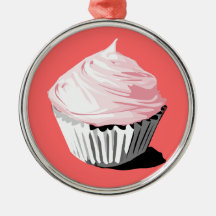 Pink cupcake ornament