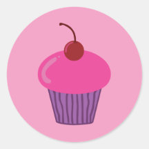 Pink Cupcake Stickers