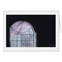 Pink Curtain on an Arched Window Card