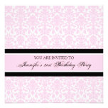 Pink Damask 21st Birthday Party Invitations