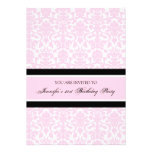 Pink Damask 21st Birthday Party Invitations