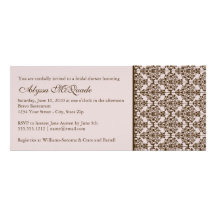 pink damask bridal shower invitation