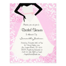 Pink Damask Bride Bridal Shower Invite