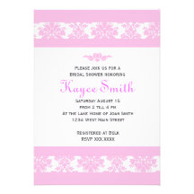 Pink Damask Invitation