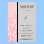 Pink Damask wedding invite invitations