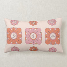 Pink Deco Flowers Throw Pillows