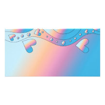 Pink design with hearts picture card