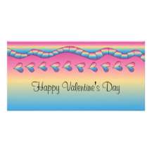 Pink design with hearts picture card