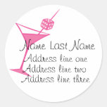 PInk Dice Martini Stickers