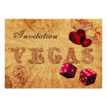 pink dice Vintage Vegas wedding invites invitations