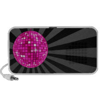 Pink Disco Mirror Ball Laptop Speaker