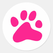 Pink Dog Paw Stickers