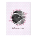 Pink Dots Baby Photo Card Invitations
