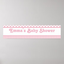 Pink Dots Baby Shower Banner Poster