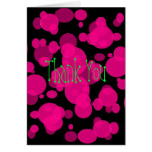 Pink Dots- Black and Lime Green Greeting Card