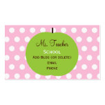 Pink Dots Teacher Business Cards
