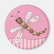 Pink Dragonfly Magnet