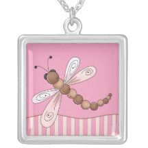 Pink Dragonfly Necklace