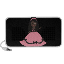 Pink Dress Princess Girl 3 iPod Speakers