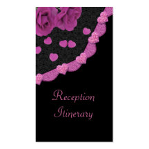Pink Dusty Rose Baroque & Hearts Business Card