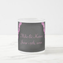 Pink Dusty Rose Baroque & Hearts Coffee Mugs