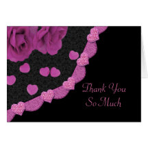 Pink Dusty Rose Baroque & Hearts Greeting Card